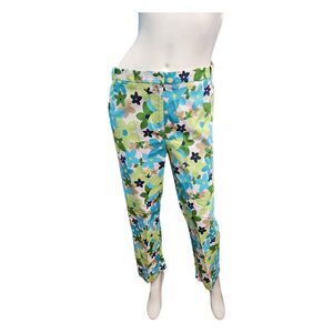 Lizgolf Blue Floral Womens Pants SZ 10
